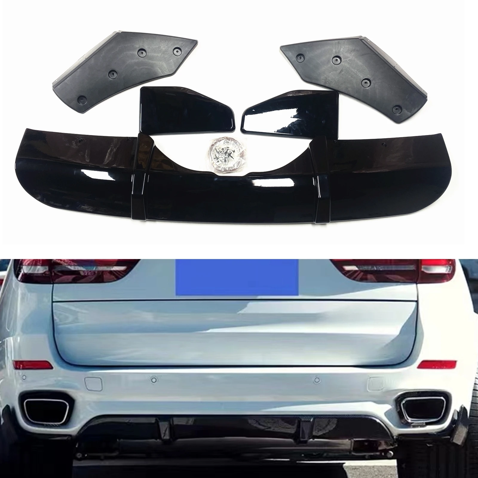 Дифузер на задната броня на автомобила, сплитер за долната част на багажника, спойлер за BMW X5 F15 M Tech 2014 2015 2016 2017 2018 2019