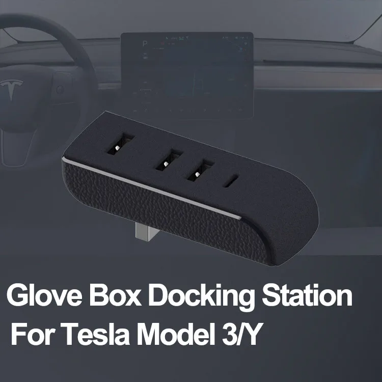 Докинг станция за жабка Tesla Model 3 ModelY Портове USB Хъб, Авто 4-в-1 USB удължителен кабел Зарядно за Обновяване на Адаптера за Пренос на Данни