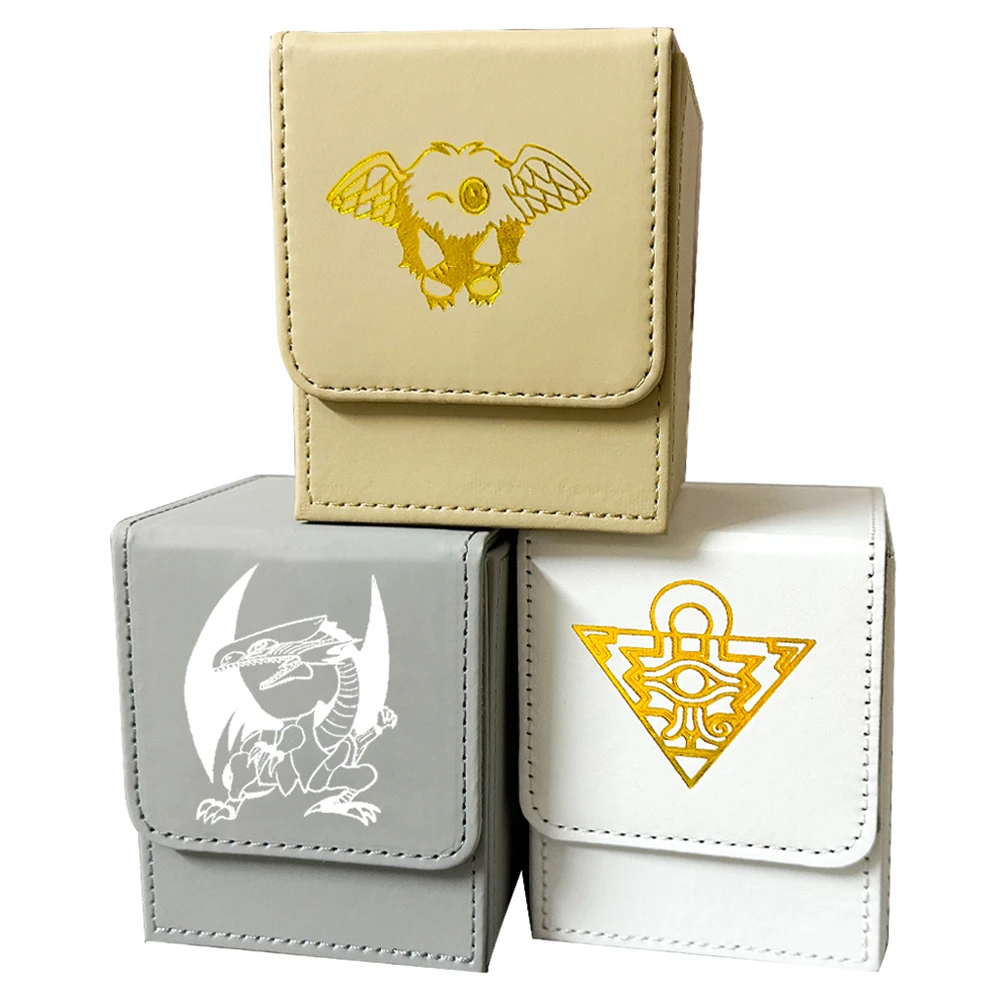 Домашно Yu-Gi-Oh! Кутия за карти Blue Eyes White Dragon, Кожена кутия за съхранение на карти, кутия за настолни игри голям капацитет, 100+ карти