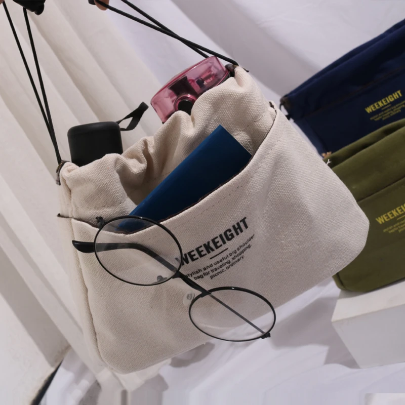 Ежедневни холщовая чанта Проста практическа чанта за съхранение на Преносим косметичка с завязками Чанти с писмото принтом Чанта през рамо, за да купувачи