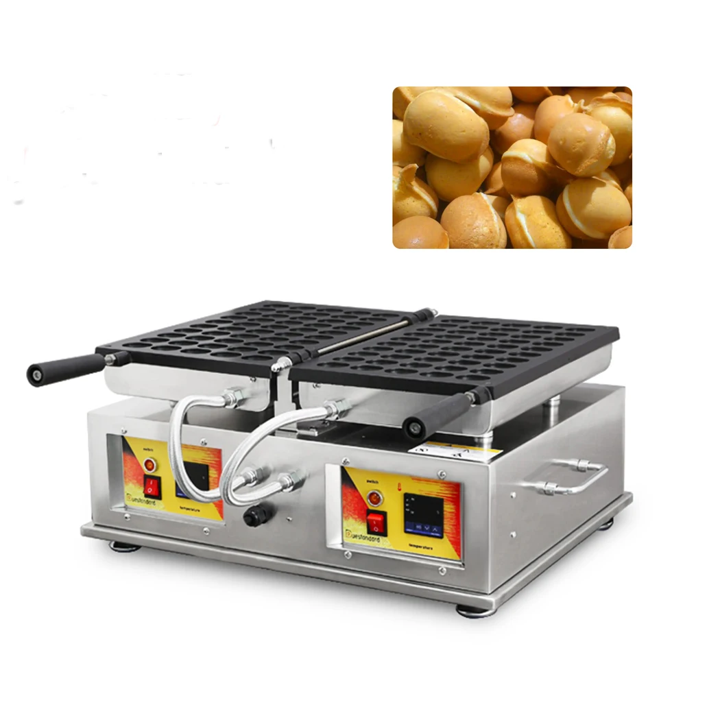 Електрическа машина за приготвяне на яйчни от вафли на 50 дупки на Японската машина за приготвяне на бисквити Baby Castella с незалепващо покритие, вафельница за печене на мехурчета