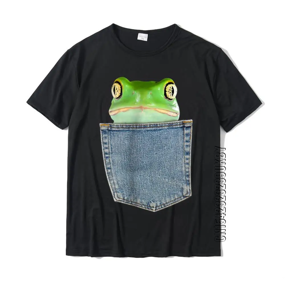 Жаба В моя джоб която гледа Frog е Забавна Тениска Frog Animal Cosie Блузи, Памучни тениски Мъжки Тениски Cosie Преобладаващите Тениски