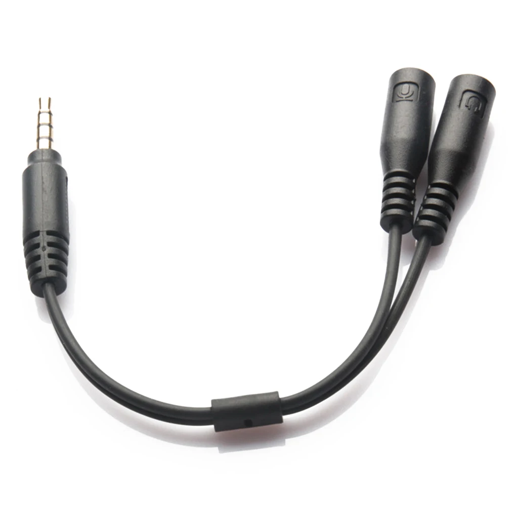 Жак 3-5 мм за слушалки от мъжа към жената, сплитер на звука за микрофон, кабел-адаптер за караоке за PC-телефон