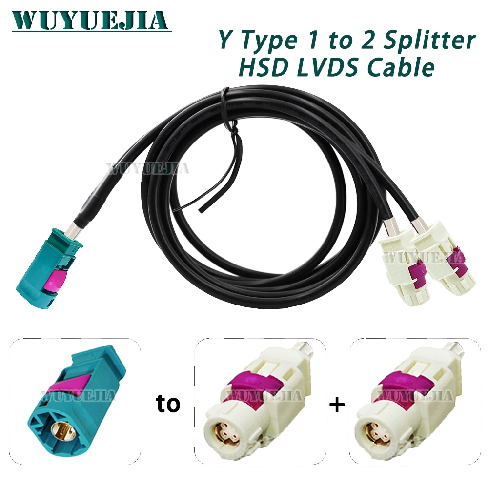 Жичен видеолиния Y-тип с 1 до 2 сплитер 4Pin Z-включете щепсела в двоен бял конектор B-изход 4-жилен кабел HSD LVDS за автомобилни GPS навигация