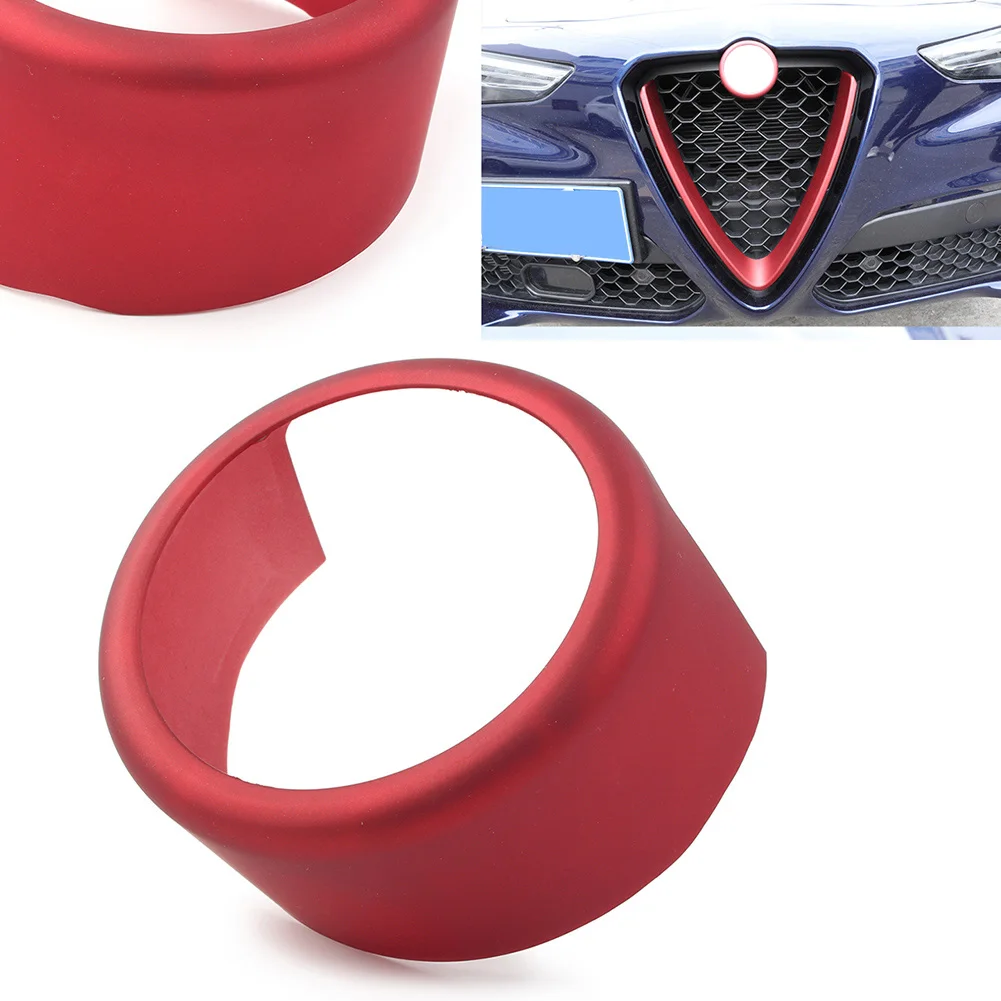 За Alfa Romeo Stelvio 2017-2022 Предна Решетка Логото на Емблемата на Пръстен ABS Декоративна Капачка Тапицерия Аксесоари За Стайлинг на автомобили