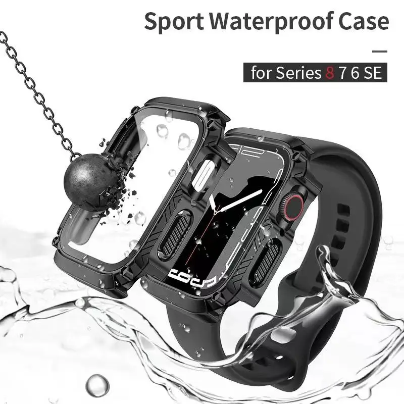 За Apple Watch Case 44 мм 45 мм на 49 мм 40 41 мм Защитен слой от закалено Стъкло iWatch se Ultra 9 8 7 6 SE 5 водоустойчив Калъф Броня