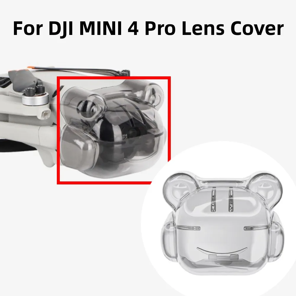 За DJI MINI 4 Pro Калъф за обектив, разменени аксесоар дрона, прозрачно сив защитна капачка за обектив под формата на сладка жаби