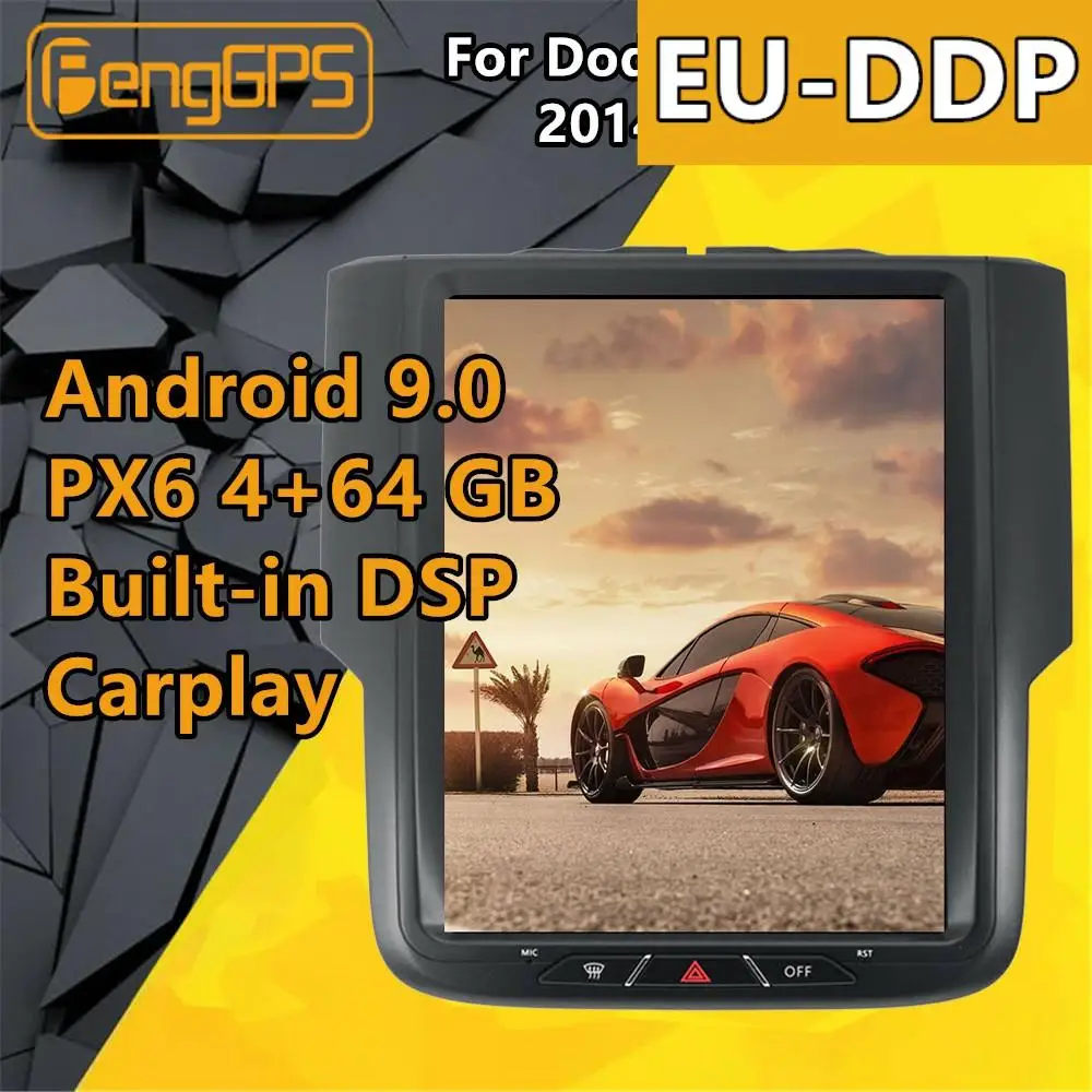 За Dodge Ram 1500 2500 2013 - 2019 Автомагнитола Android, стерео уредба, мултимедиен плеър, авторадио, GPS, на екрана на устройството, Аудио Px6
