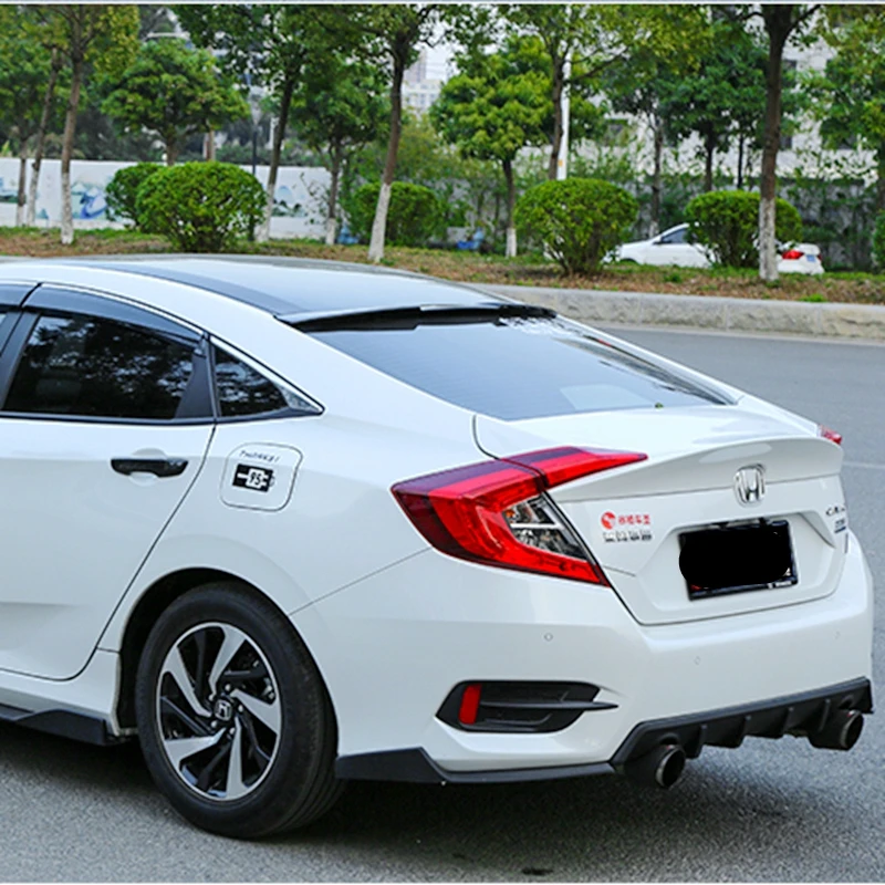За Honda Civic Спойлер 2016 2017 Автомобилен Стайлинг ABS Пластмаса Неокрашенный Цвят Заден Багажник Крило на Багажника Устна Спойлер На Покрива Auto Украса