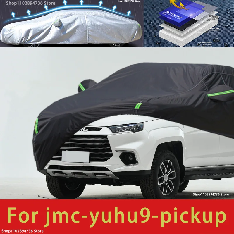 За JMC Yuhu9 са Подходящи за външна защита, пълни с автомобил сеат, снежната покривка, козирка, Прахоустойчив, Водоустойчив Външен черно automobile калъф