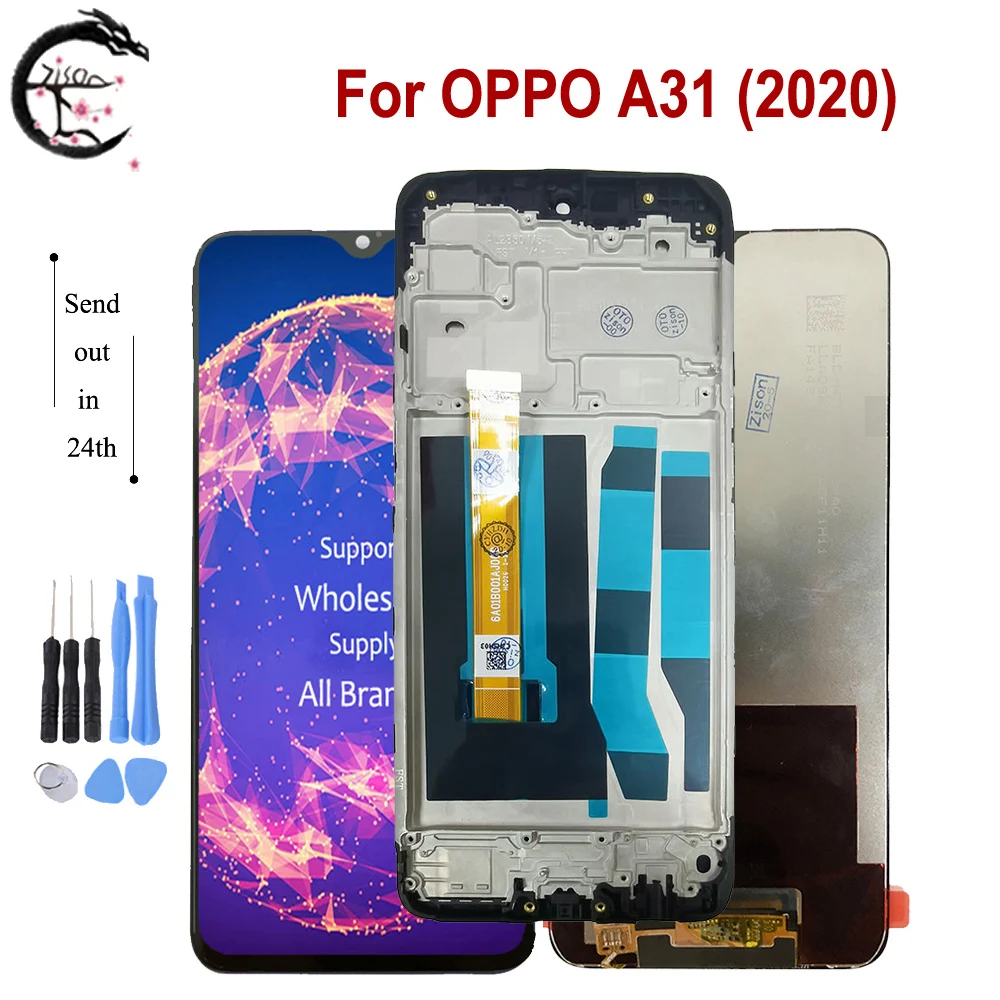 За OPPO A31 2020 LCD дисплей С touch screen Digitizer Сензор В събирането на A31 2020 CPH2015 CPH2031 Подмяна на дисплея Тествана е нормално 6,5