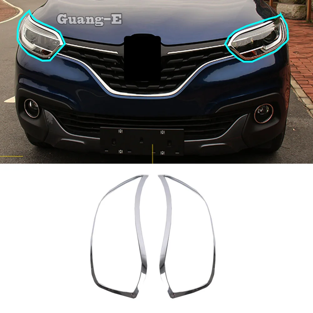 За Renault Kadjar 2016 2017 2018 2019, Предни главоболие светлина, формоване на предния капак, рамка детектор, дръжка за подреждане, Хромирани елементи ABS