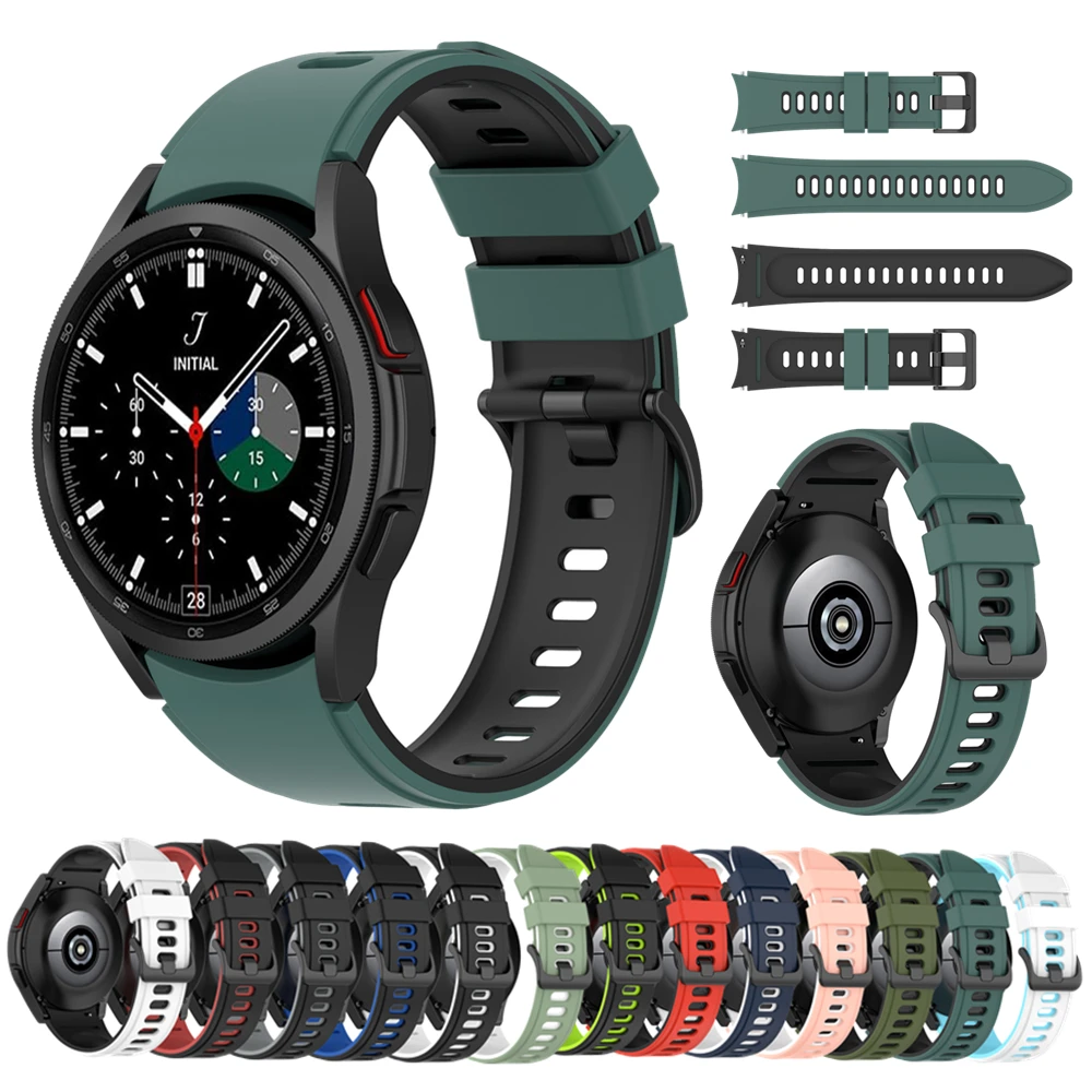За Samsung Galaxy Watch 4 Classic Взаимозаменяеми каишка за часовника 42 мм и 46 мм Силикон каишка на китката, за Galaxy Watch4 гривна 40 мм 44 мм