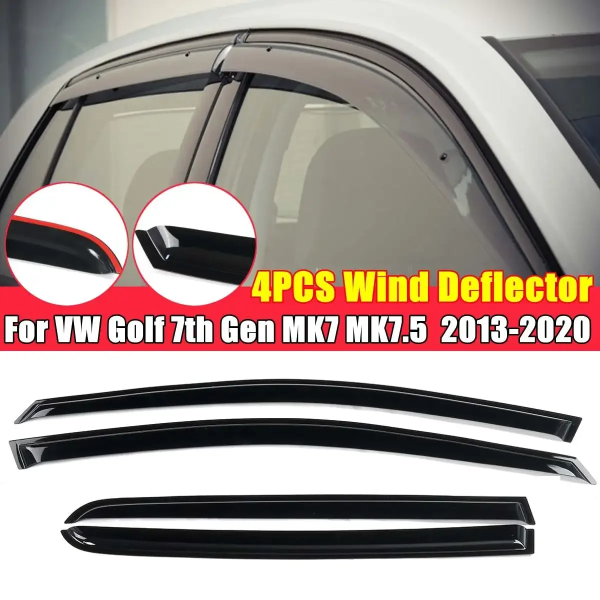 За VW Golf 7-то Поколение MK7 MK7.5 2013 2014 2015 2016-2020 Вятърни Дефлектори Прозорци На Колата Оцветени Тента Щит От Дъжд И Слънце, Вятър Подслон