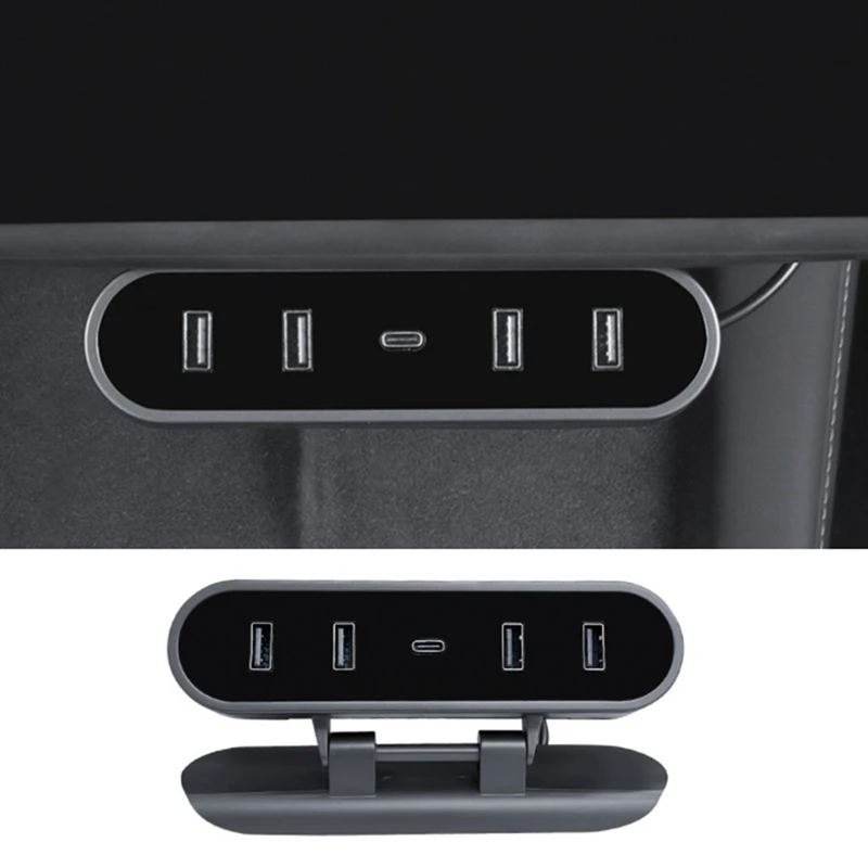 За докинг станция Tesla Model 3 Model Y КОНЦЕНТРАТОР под екрана 4 USB шунт Адаптер за Зарядно устройство Сплитер Смяна на Удължител