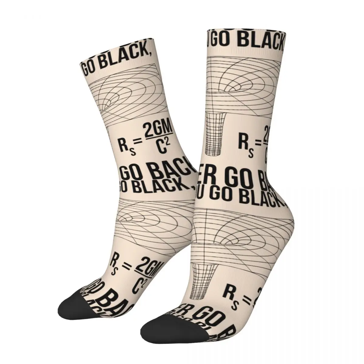 Забавен Луд компрессионный Чорап Once You Go Black B за Мъже в стил Хип-Хоп Harajuku Science Equation Formula Happy Безшевни Мъжки Экипажный Чорап