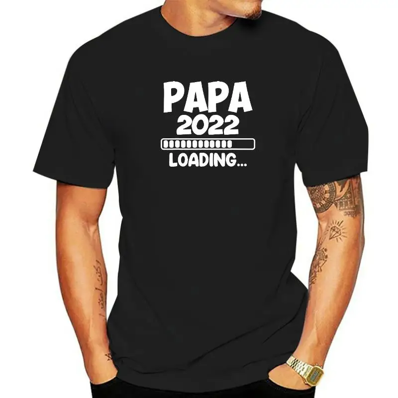 Забавен татко 2022 Сваляне на Обява за бременност, Нови тениски за татко, мъжки памучни мъжки тениски с кръгло деколте и къс ръкав за рожден ден, върхове