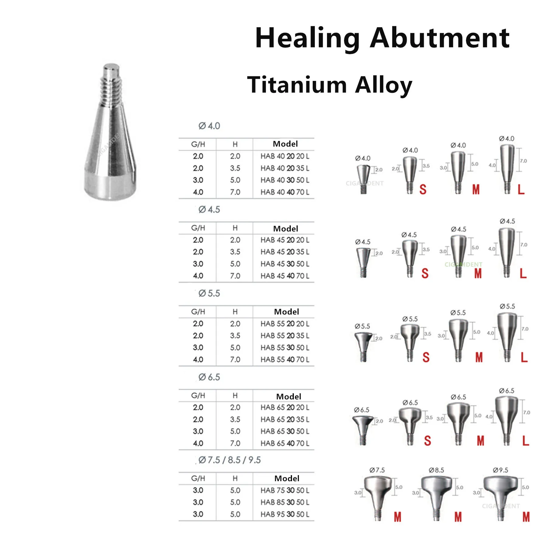Заживляющие капачки за зъбни импланти Надстройката Хирургически инструменти за формиране на венците от титанова сплав за зъбни импланти