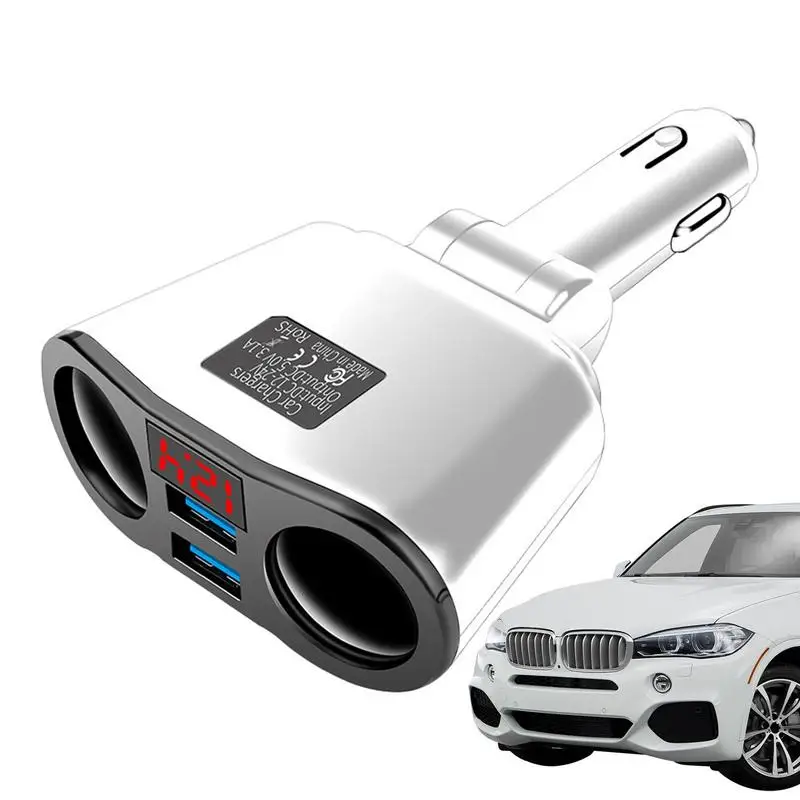Зарядно устройство за запалката на автомобил, USB, зарядно устройство ще захранване на автомобили корона с LCD дисплей, Многофункционална жак за автоматично зареждане на 3,1 А 12-24 за джипове, ванове и RVS