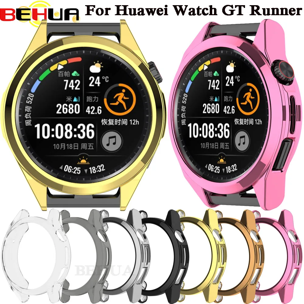 Защитни капаци BEHUA за смарт часа Huawei Watch GT Runner Защитен калъф за корпуса от мека TPU, работа на смени рамка за аксесоари