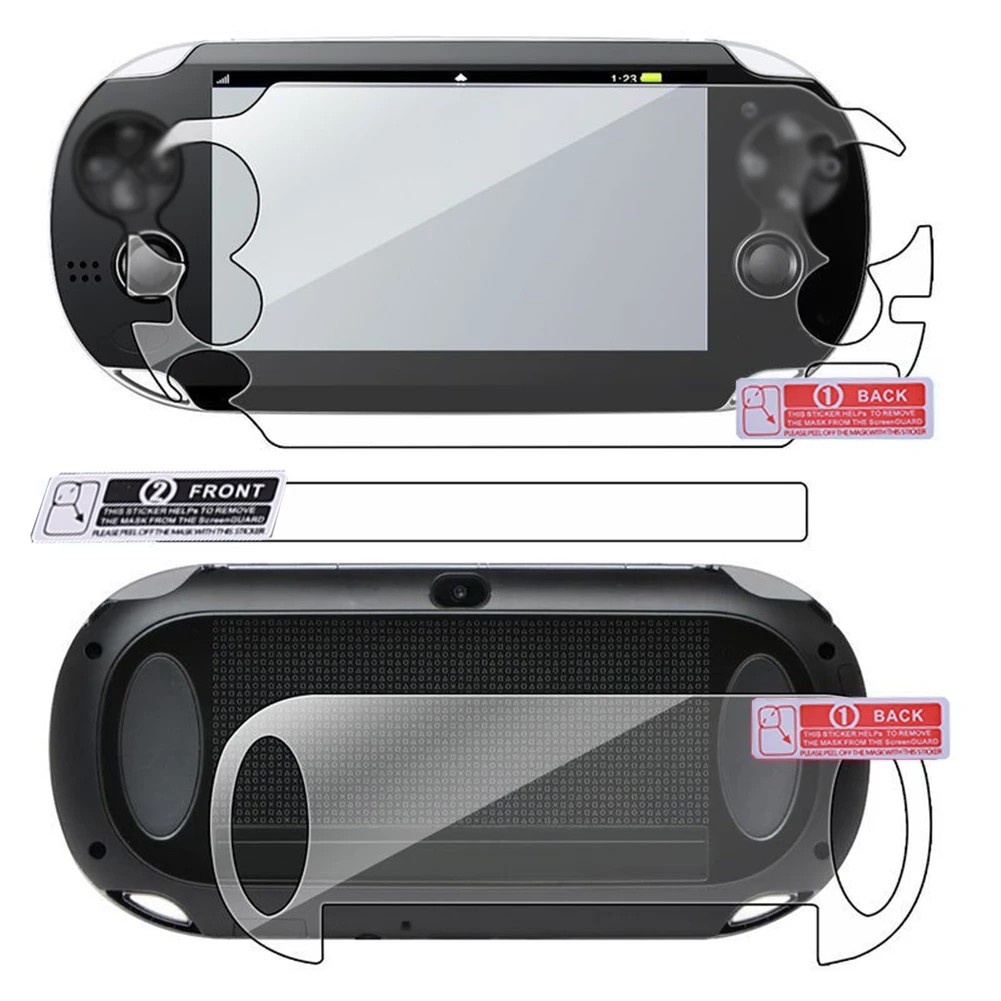 Защитно фолио за екрана на HD със защита от надраскване, защитен панел за екрана на играта на играча, предната и задната част на фолио за Sony PS Vita ForPSV