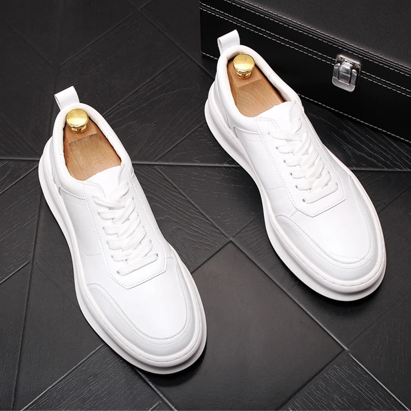 известна марка мъжки луксозни модни бели обувки, удобни обувки от волска кожа, маратонки на равна подметка, маратонки на платформа, красив модел обувки sapato