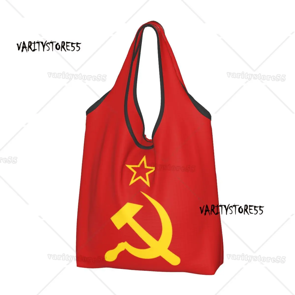 Изработена по Поръчка на Чанта за пазаруване с Руски Съветски Флага в стил Ретро, Дамски Преносима чанта-тоут за пазаруване с продукти с Голям капацитет