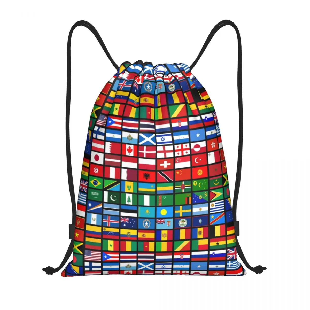 Изработена по поръчка чанта от съвсем малък с повече от 90 флаговете на страните по света, мъжки Дамски Лека Спортна чанта за съхранение във фитнеса