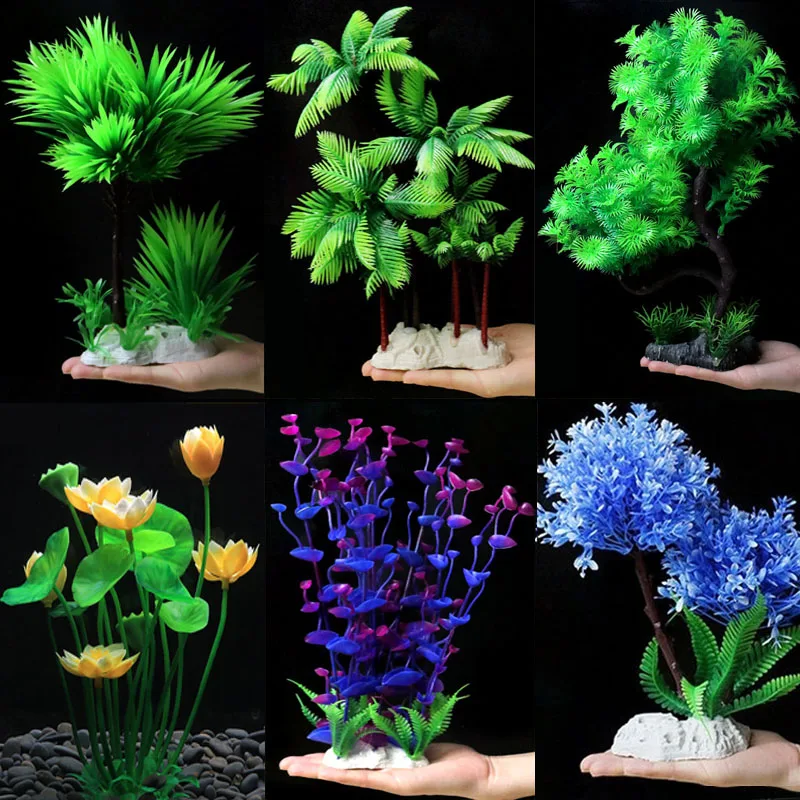 Имитация на водни растения, Декорации за Подводна аквариума вода Билка Ландшафтни Растения Аксесоари за Декорация на аквариума