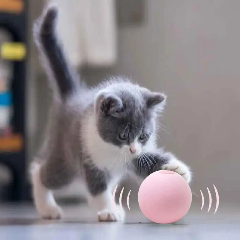 Интерактивна играчка топка за котки, интелигентен автоматичен катящийся топката, електрически играчки за котки, обучение самодвижущегося коте за игри на закрито