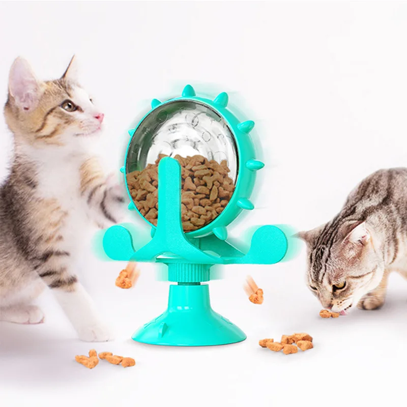 Интерактивно разклащане, течове, бавно подаване, търтей, обогатяване на IQ Храна за коте, въртяща се вятърна мелница, играчки за домашни котки