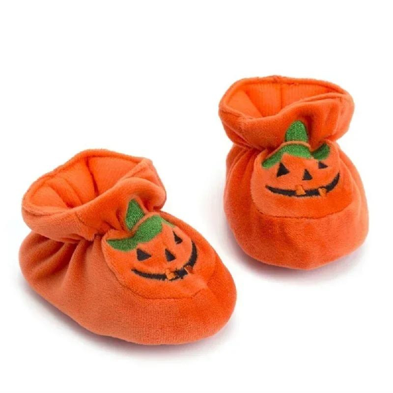 Кадифе нескользящая детски обувки с мека подметка за Хелоуин, обувки във формата на тиква, обувки за деца от 0-1 години