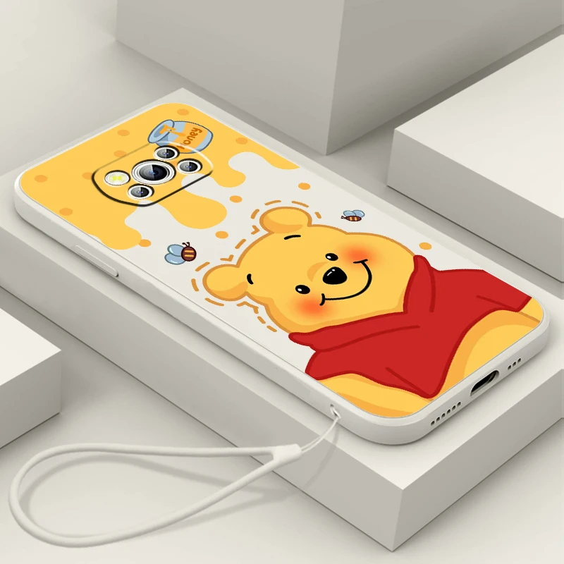 Калъф за телефон Winnie the Pooh Bear на Дисни За Xiaomi Mi Poco X4 X3 C40 C3 M4 M3 F4 F3 GT Pro NFC 5G Мек Калъф Funda Liquid Въжето Cover