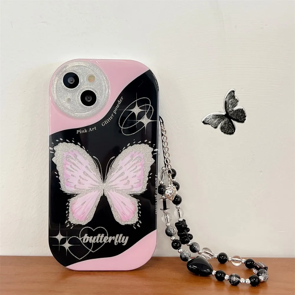 Калъф с шарени пеперуди мечтите си с гривната за iphone 14 14Pro 11ProMax 11 12Pro 12 13ProMax 13Pro 13 Мека обвивка