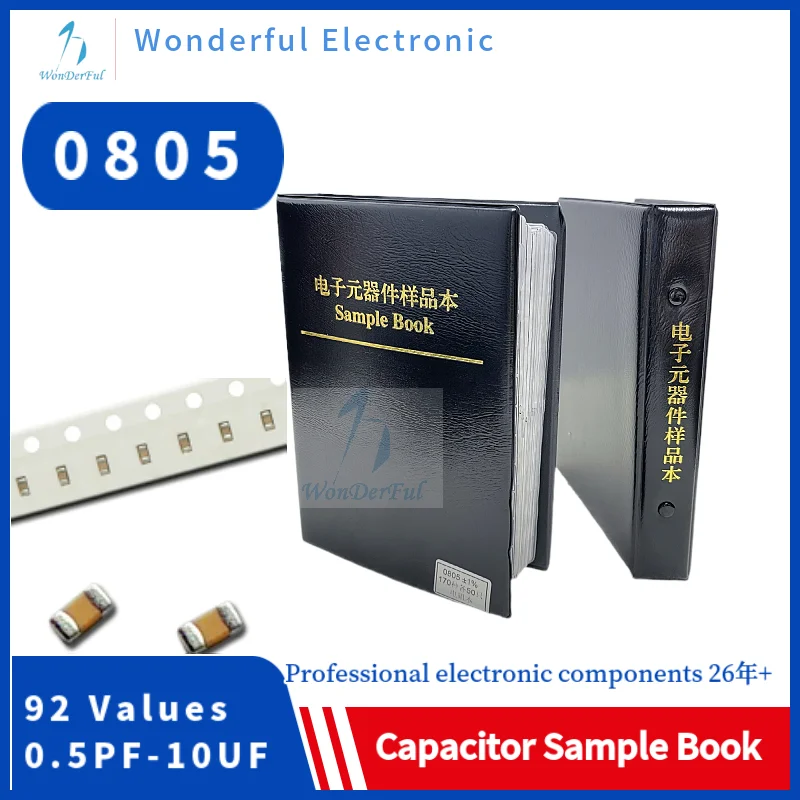 Комплект кондензатори SMD 0805 Книга Проби кондензатори 0201 0402 0603 1206 чипсета 80/90/92 стойности 25 50 бр.