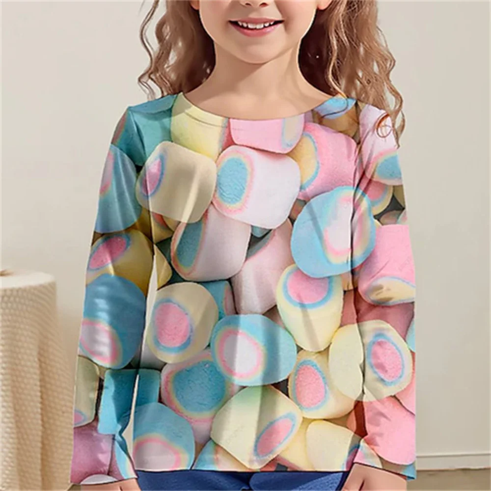 Корейската Детски дрехи 2023, Модни Новост на Пролетта, Тениска С цветя от Захарен памук За момичета от 8 до 12 години, Детски Дрехи, Розови Върхове