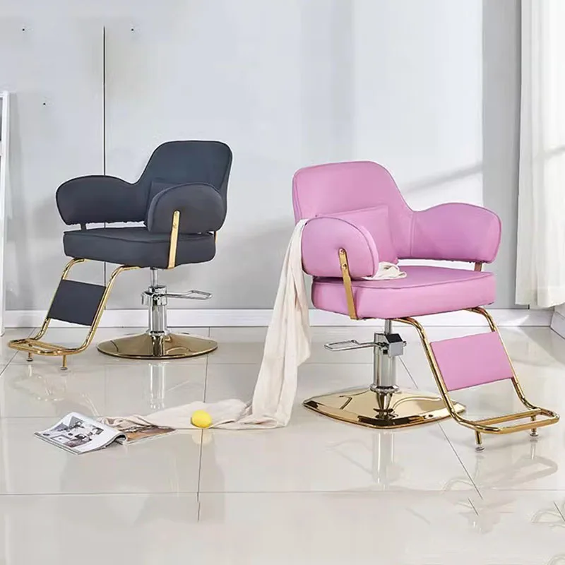Коса стол за грим за мигли, въртящо се на Grooming стол, Метален Козметично коса стол, Шампоан Cadeira, мебели за маникюр, фризьорски салон