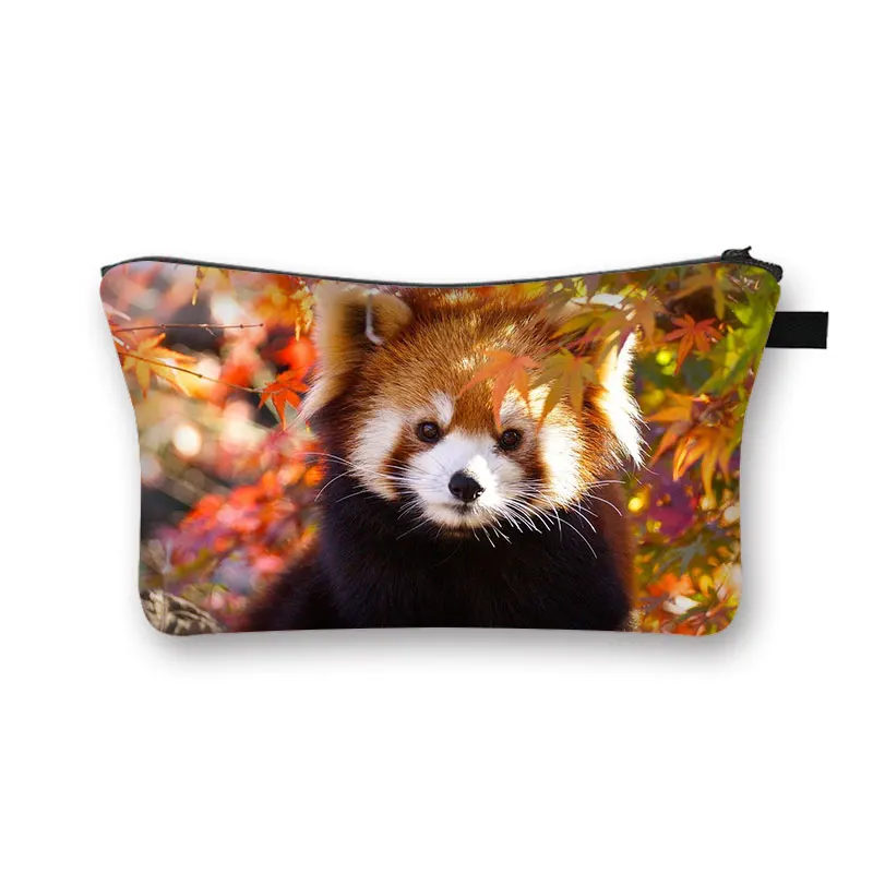 Косметичка с шарките на червена панда, дамски чанти за съхранение, ежедневни косметичка червило, Сладки Животни, чанта за тоалетни принадлежности, подарък