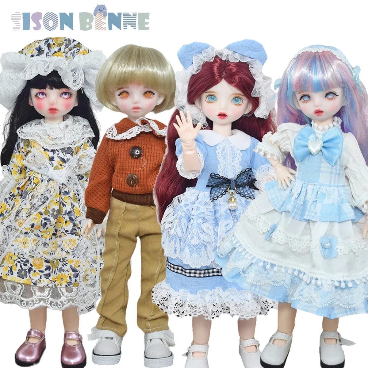 Кукла SISON BENNE 1/6 с механични ставите, сладка кукла-момиче в дрехи, перуки, детска играчка, кукла с височина 12 см