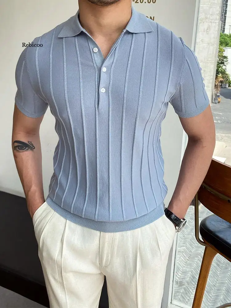 Летни мъжки модни ризи Поло С къс ръкав и отложным яка, ежедневни поло в стил мозайка, мъжки дрехи, мъжки блузи, пуловери, градинска облекло