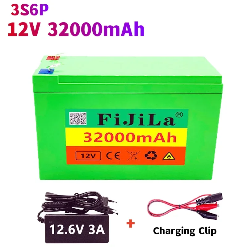 Литиева батерия 12v 32ah 18650 нова опаковка литиево-бутидной батерии 30a high current bms, използвана за опаковка + charge12.6v3a