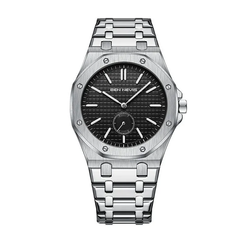 Луксозни модерни мъжки часовник с черен циферблат, мъжки бизнес водоустойчив кварцови часовници, мъжки ежедневни светещи часовници montre homme