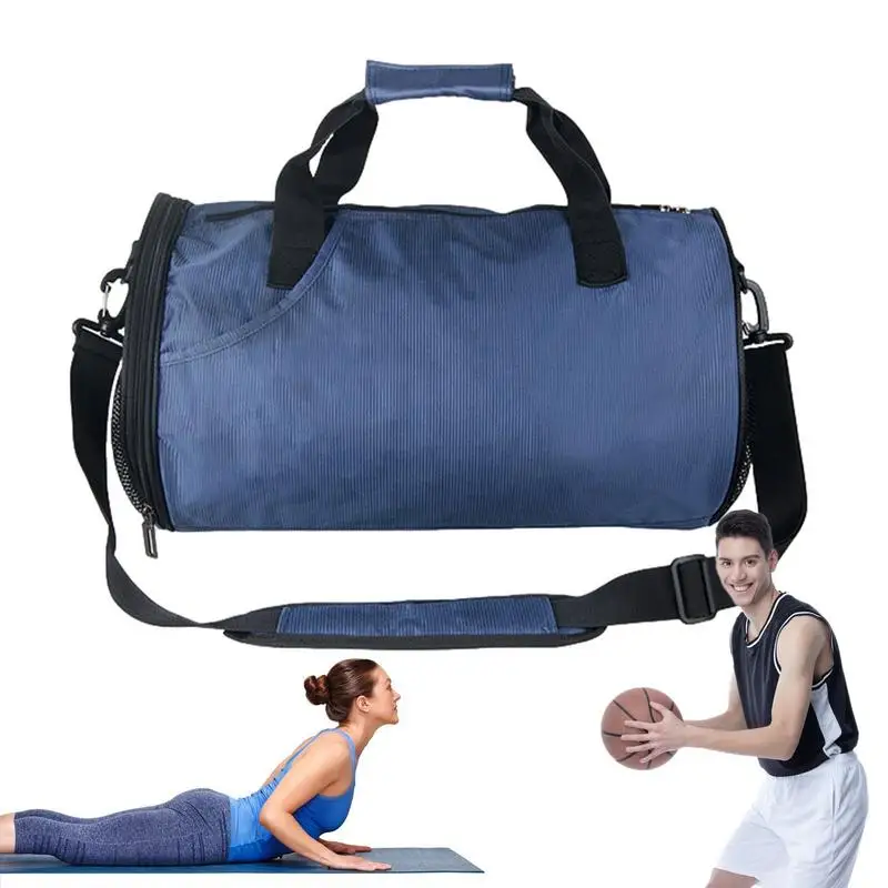 Малка спортна чанта за мъже, чанта за тренировки, спортна чанта с отделение за обувки и за мокри принадлежности, Мултифункционален водоустойчив малка спортна чанта за фитнес зала