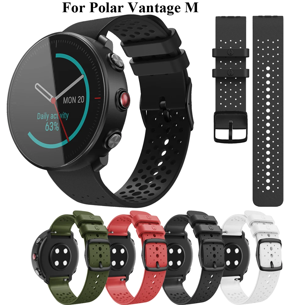 Мек силиконов ремък за смарт часа LYQSTA за Polar Vantage M Подмяна на гривната за нова гривна за Polar Vantage M Каишка за часовник