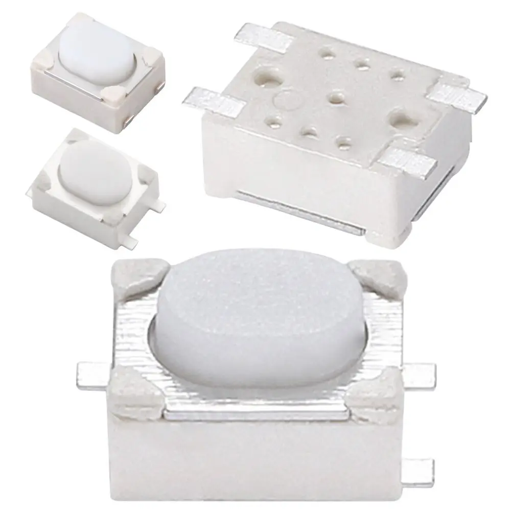 Метални 4/5-контактни крачета Сензорни бели пластмасови тласък ключове с микромоментным такт 3*4*2.5 мм Осезаемо бутон превключвател