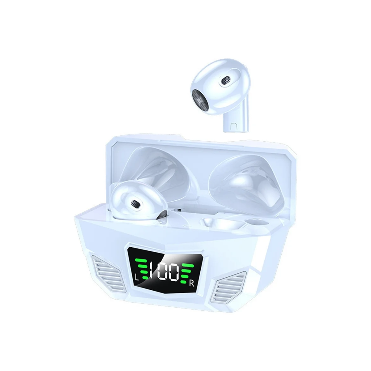 Мини Bluetooth слушалка M33, слот за слушалки, безжични слушалки Bluetooth 5.1 слушалки с микрофон с шумопотискане, бяла