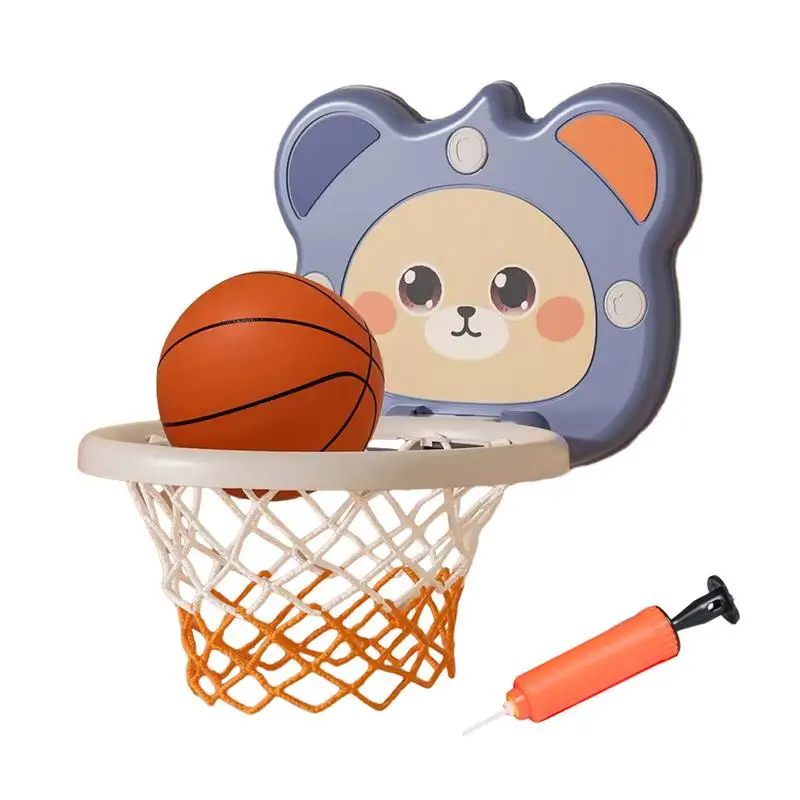 Мини-баскетбол обръч, табло за баскетболни топки на закрито, без пробиване, помпата е в пълен комплект, Подаръци за рожден ден, 2 надуваеми баскетболни топки