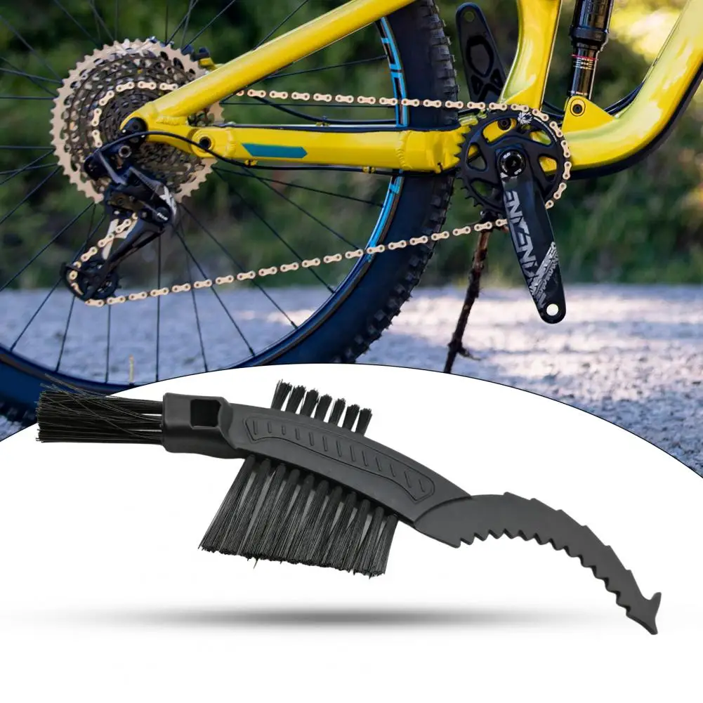 Много издръжлив и ергономичен дизайн Четка за почистване на верига с формата на зъбите с Четка за почистване на верига, мотоциклет и велосипед Инструмент за поддръжка на велосипеда