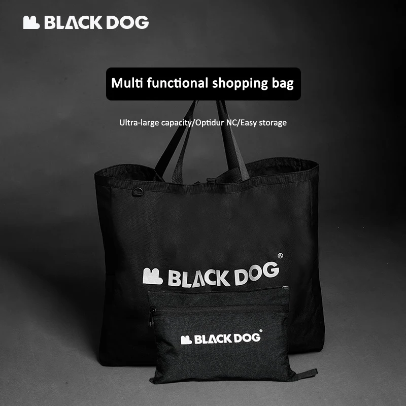 Многофункционална пазарска чанта Blackdog, черна сгъваема чанта с голям капацитет, сгъваема преносима износостойкая чанта-тоут