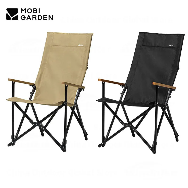 МОБИ GARDEN Открит Портативен сгъваем стол на 1 персона за отдих, риболов, къмпинг стол с висока облегалка от алуминиева сплав, безплатен чанта за съхранение